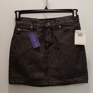 Guess Jeans Black Slick Denim Mini Skirt Size 26